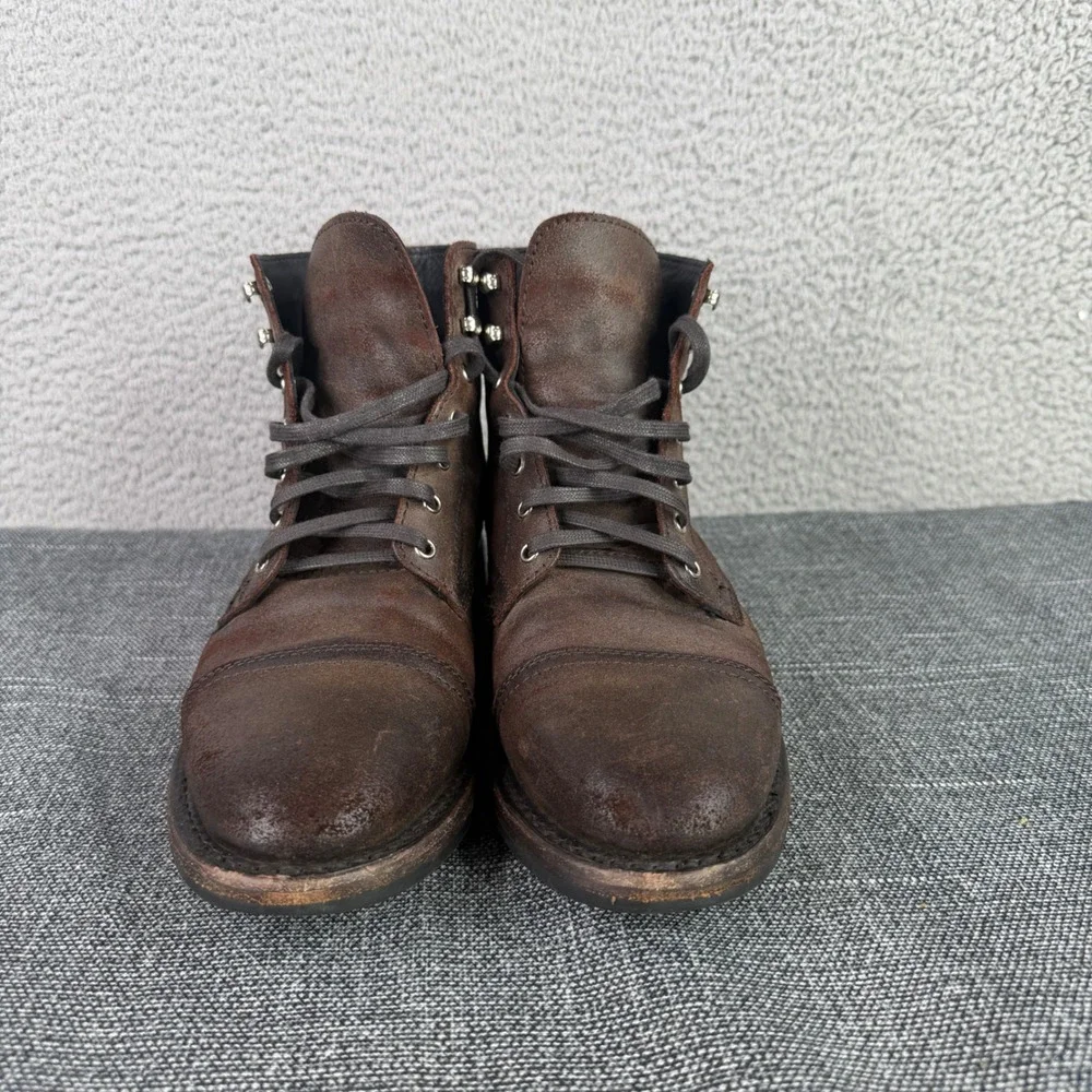 Thursday Boot Co Captain Men 10 Brown Leather Lace Cap Toe Boots‎ Arizona Adobe